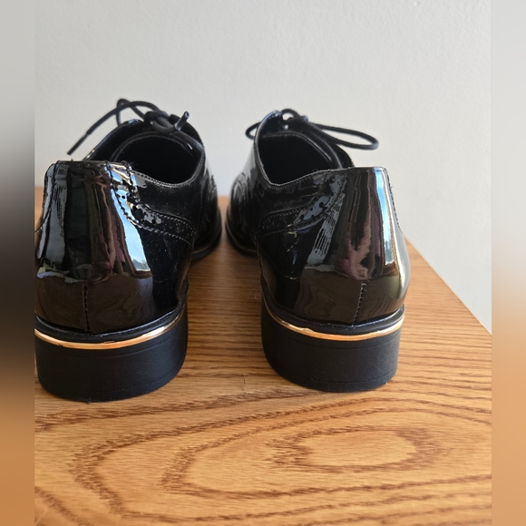 NWOB Anna Field Black Lace Up Loafer Style Womens Shoes Size 9 - Picture 5 of 10